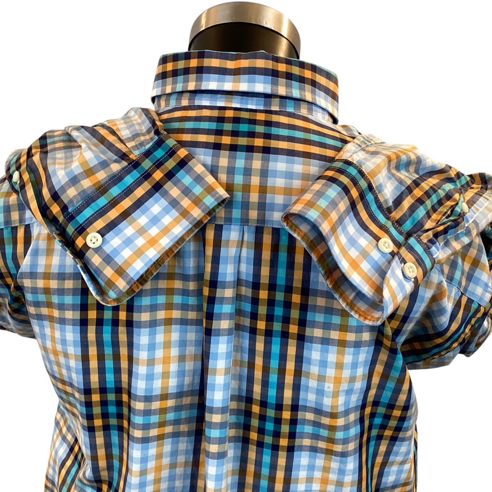 Peter Millar Multi-Color Checked Button Up Cotton… - image 8